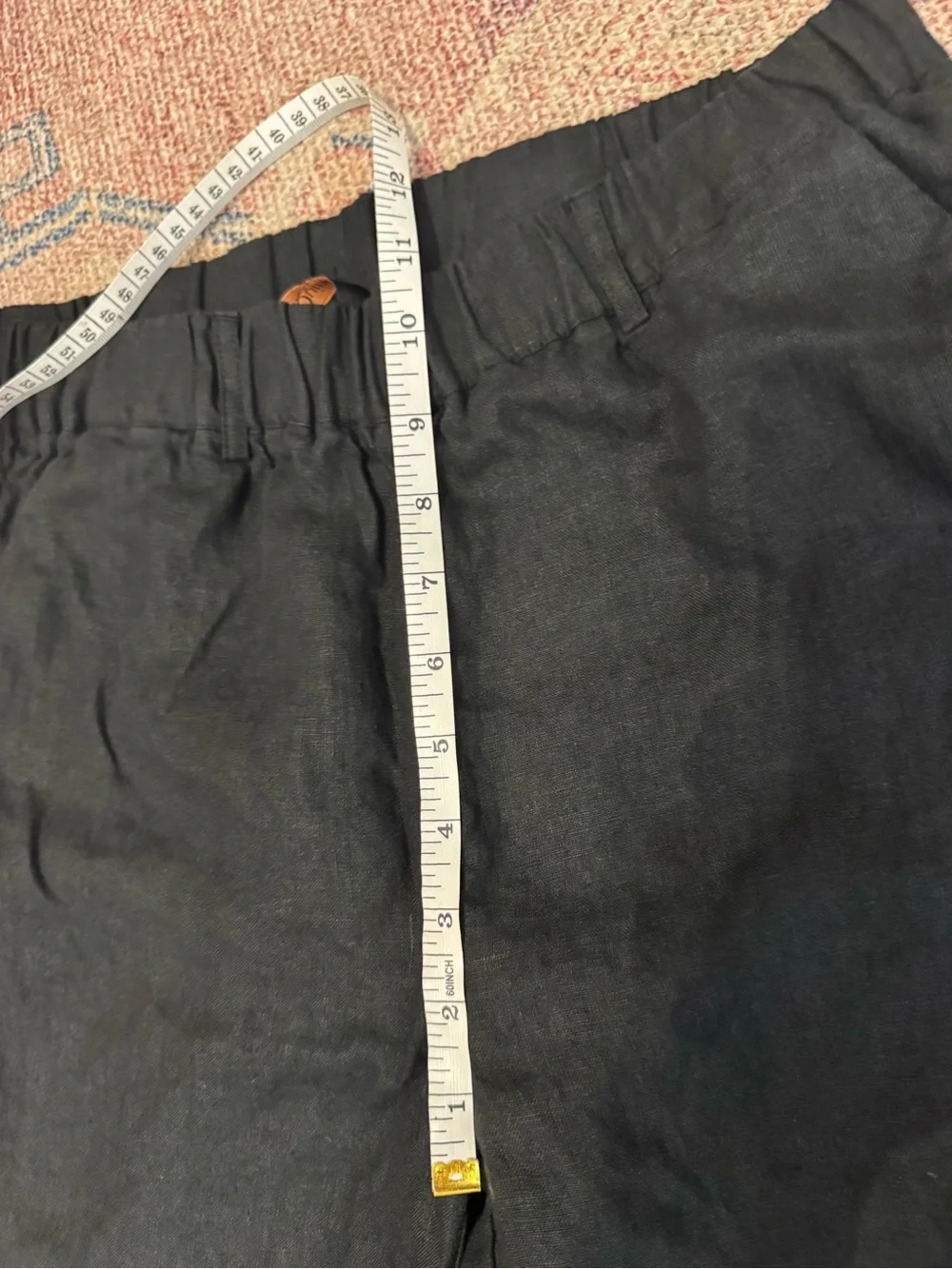 Quince black linen pull on pants size small petite like new